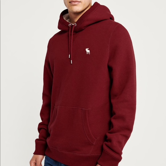🆕 Abercrombie Sherpa Hood Red Sweatshirt - Picture 3 of 6